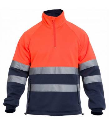 Sudadera de alta visibilidad naranja y marino