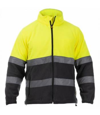 Forro polar reflectante amarillo y gris