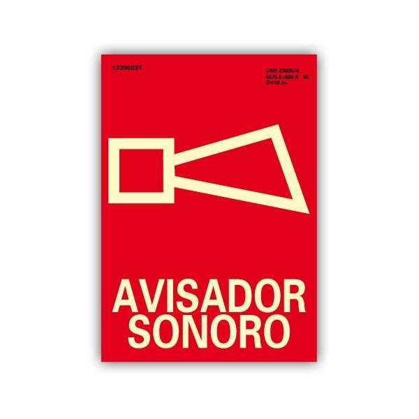 Señal de evacuación: Avisador Sonoro (Medidas 21 x 30 cm)