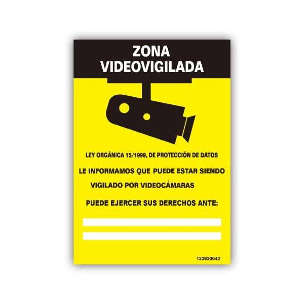 Señal de advertencia rectangular editable: Zona Videovigilada