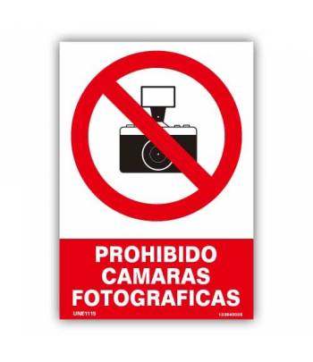 Señal para informar de que está prohibido usar la cámara de fotos