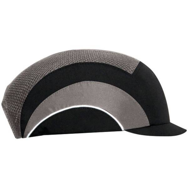 Gorra de seguridad JSP con visera micro de 2,5 cm gris y negra