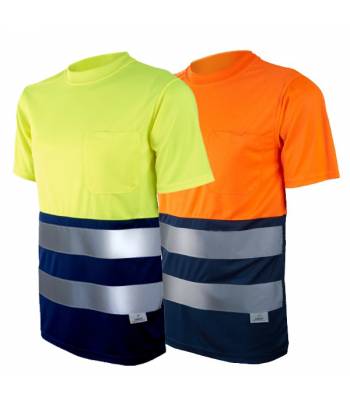 Camiseta bicolor Chintex de alta visibilidad con bandas